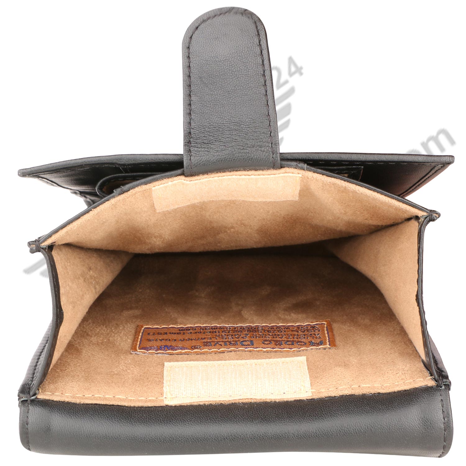 Open inside image of black sling bag 