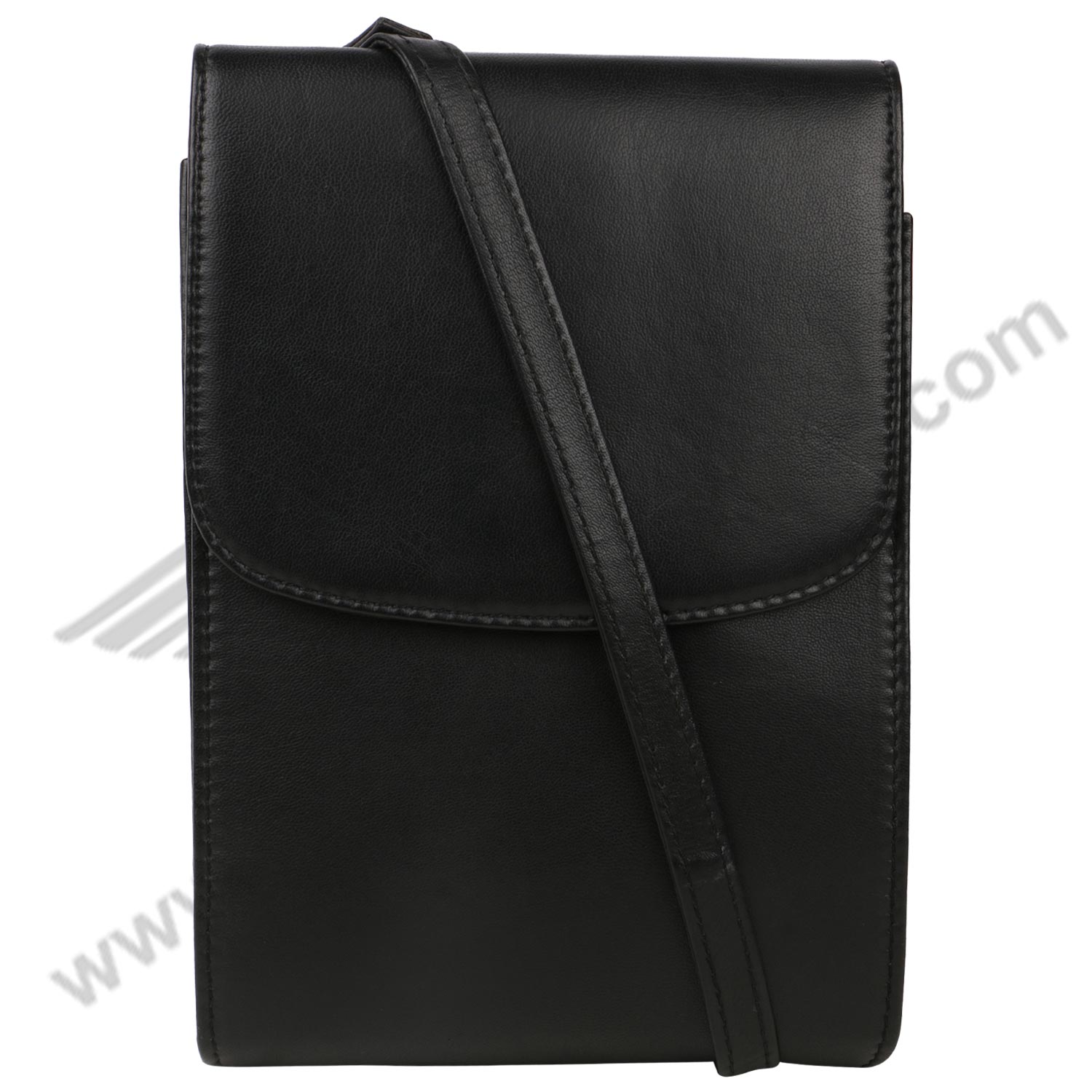 Front image of Black MULTI POCKET CROSS BODY HAND BAG or sling bag