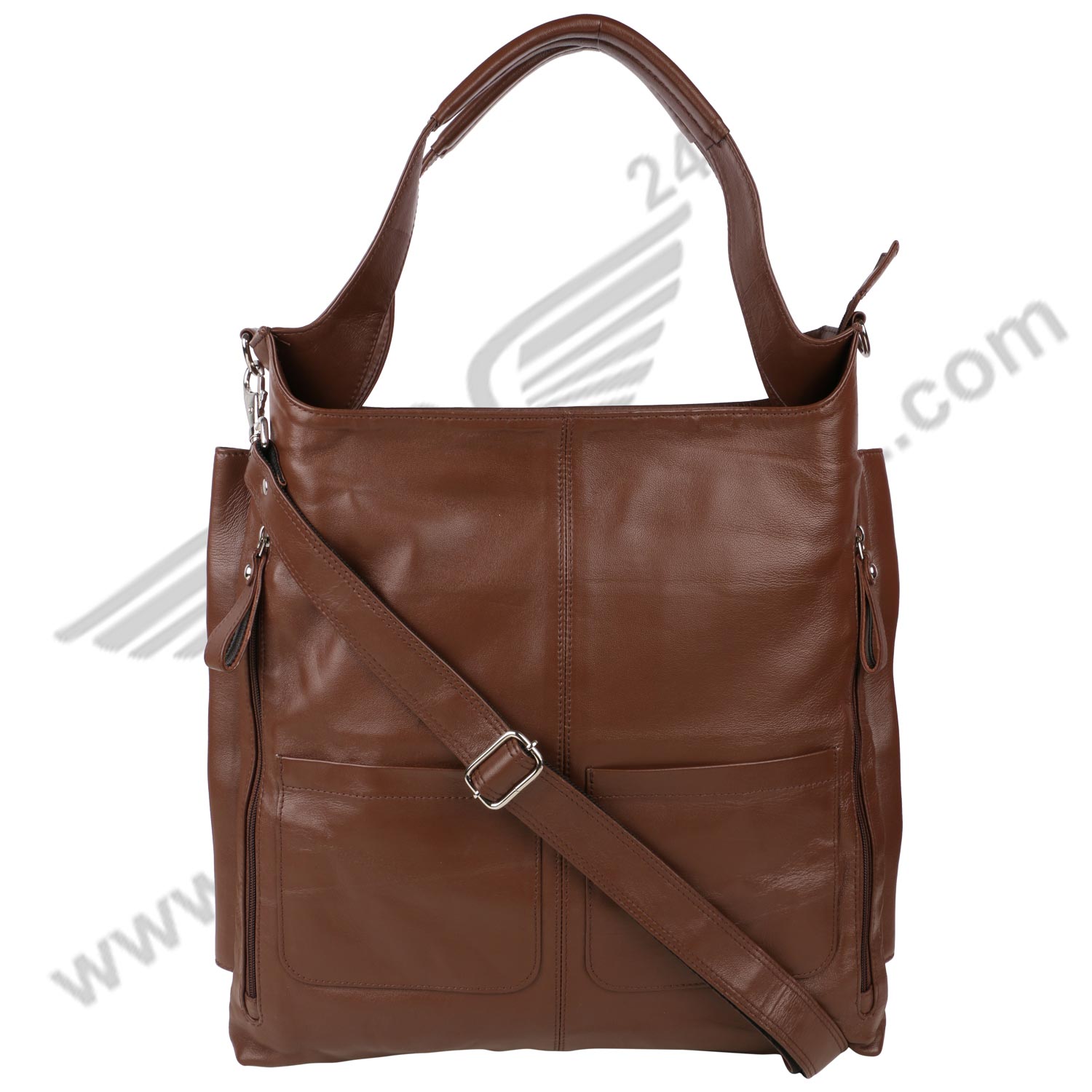 Front image of brown FER GAMO HAND BAG