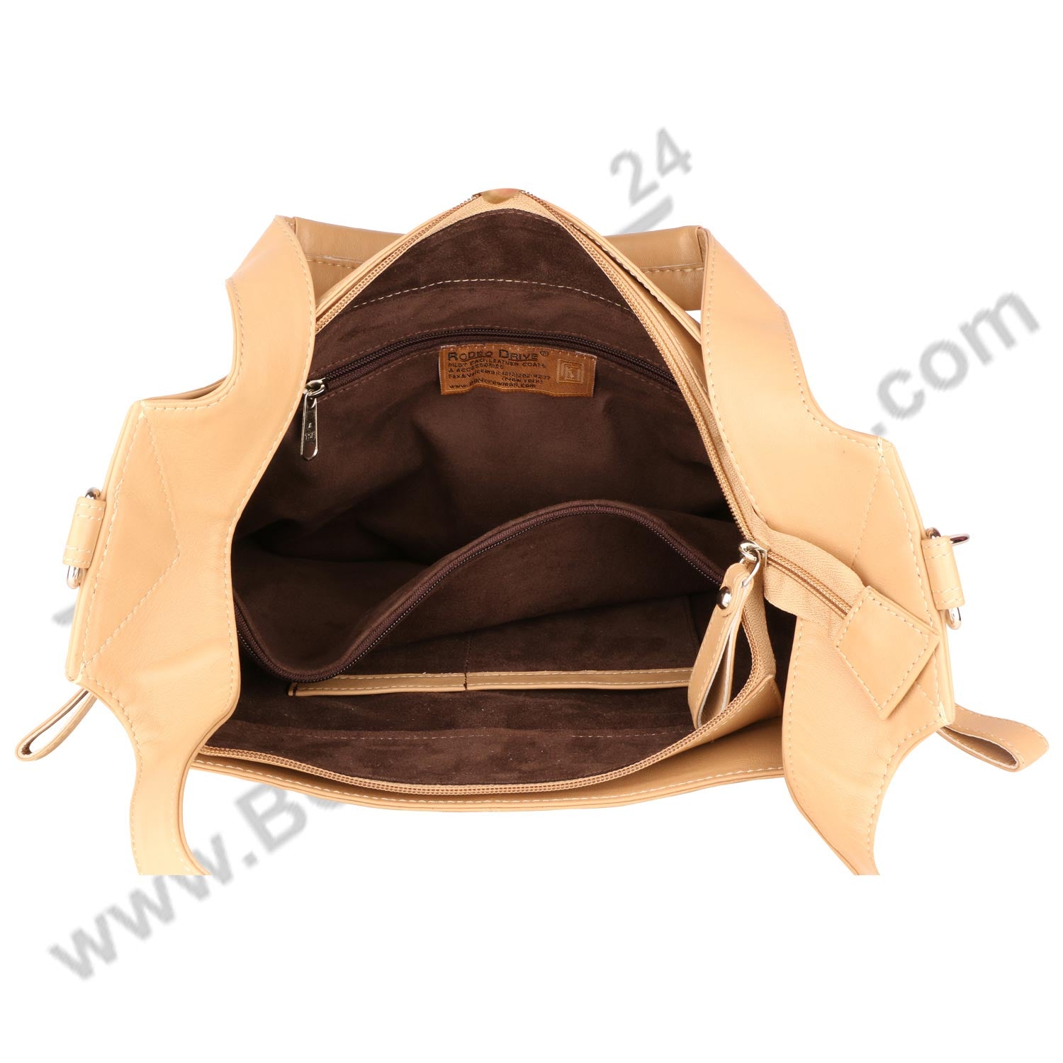 Inside open image of Cream FER GAMO HAND BAG