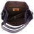 Inside image of open purple FER GAMO HAND BAG