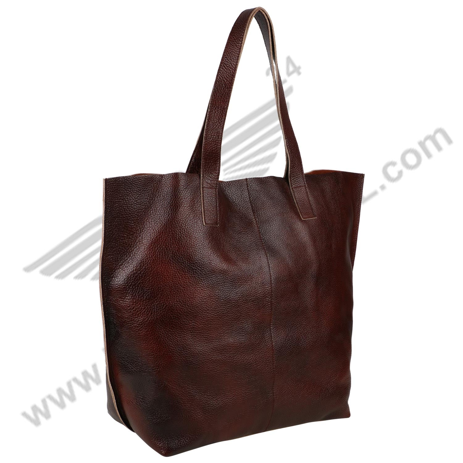 Side view of brown LUFT SHOPPING BAG
