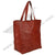 Side view of brown LUFT SHOPPING BAG.  Both its handle are upright