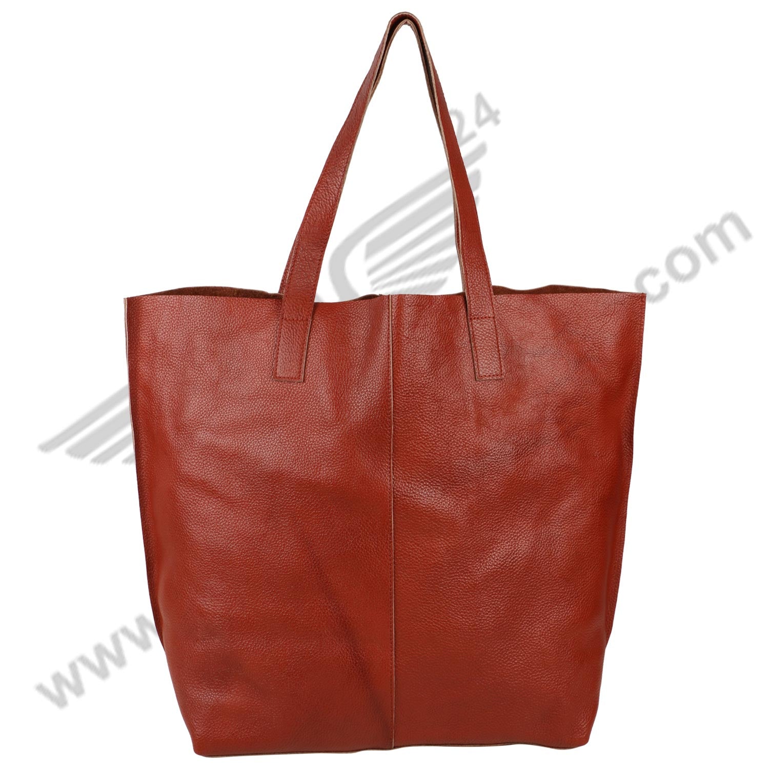 Front image of brown LUFT SHOPPING BAG. The handle of bag is upright.