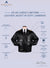 Infographics of atlas cargo uniform leather jacket in soft lambskin