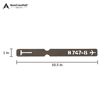 LASER-CUT CREW 747-8 BAG TAG with dimensions