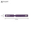 purple laser-cut crew bag tag with dimensions
