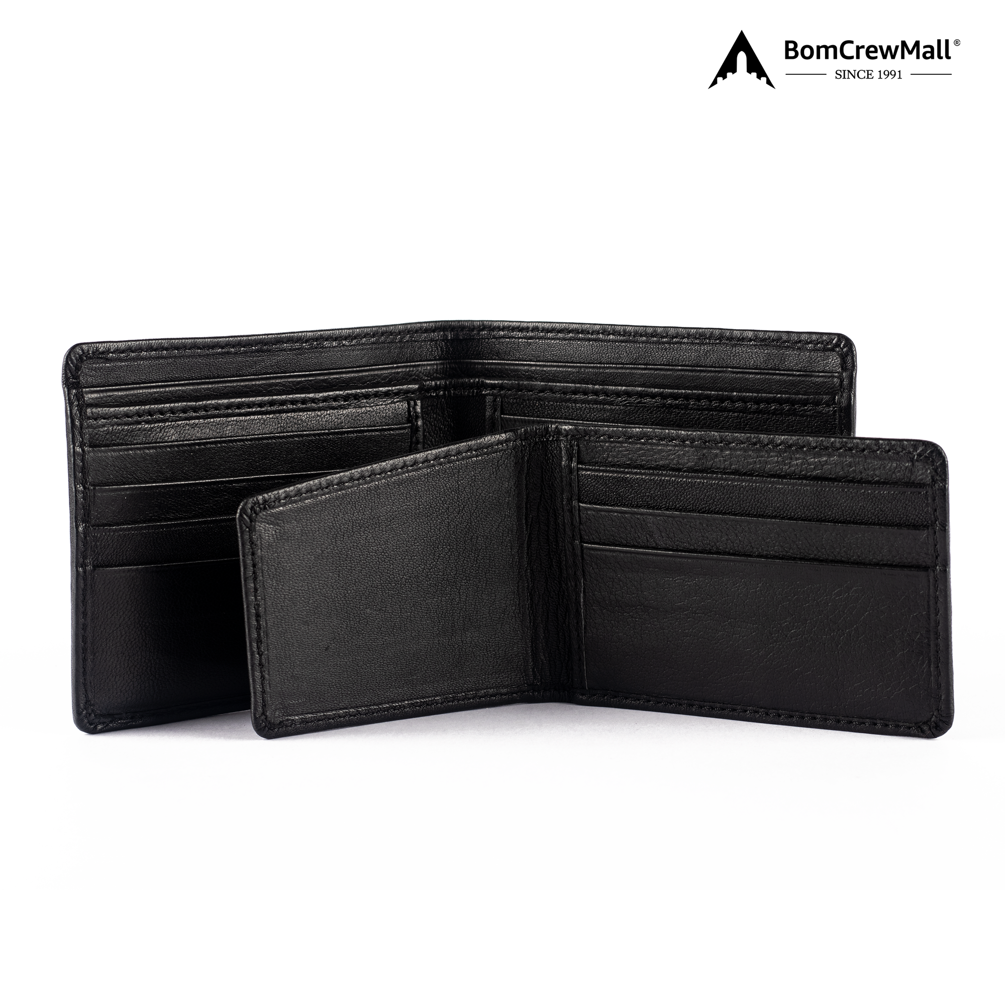 Image displays black Leather wallets 