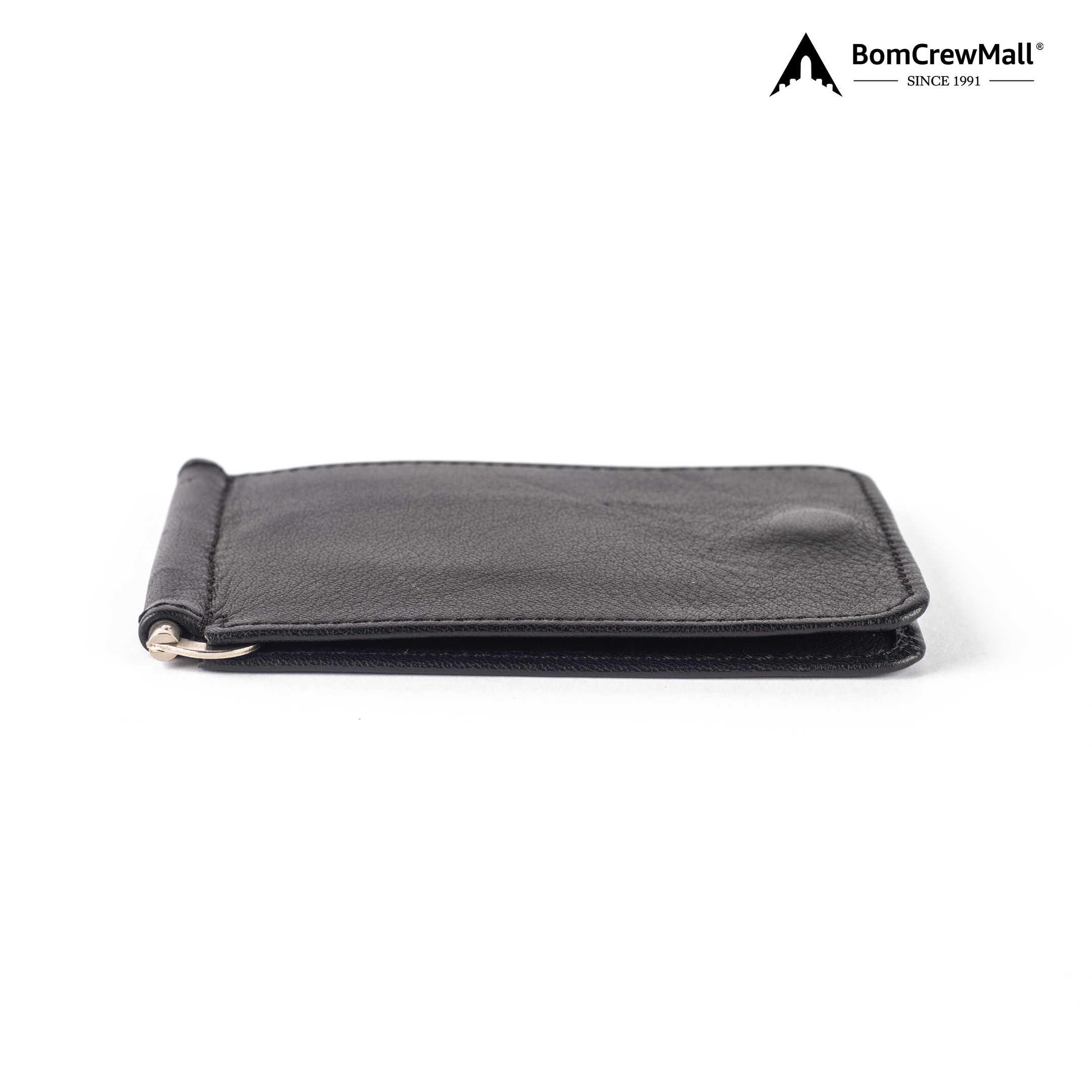 Image displays closed Black leather wallet