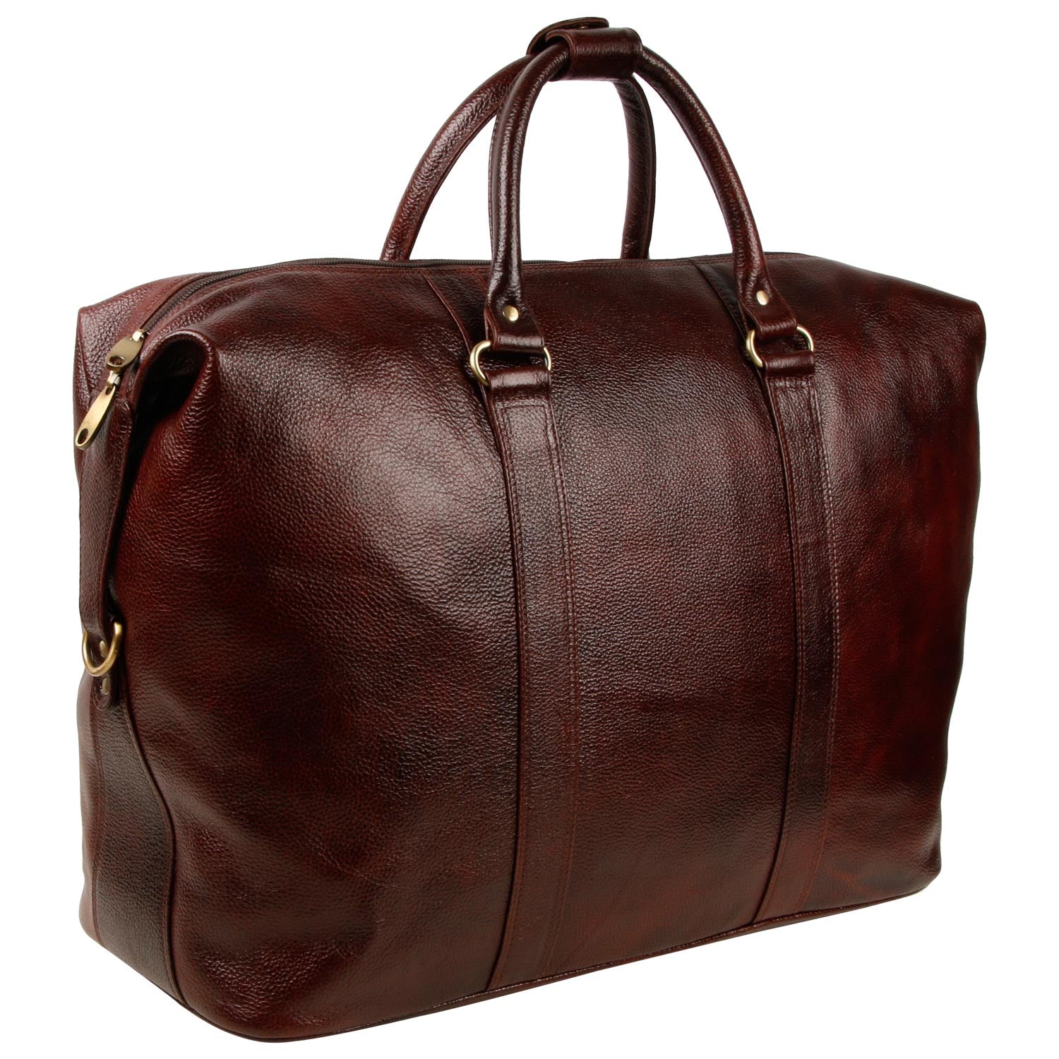 Side image of brown CARRY ON TOTE SAA-SMALL