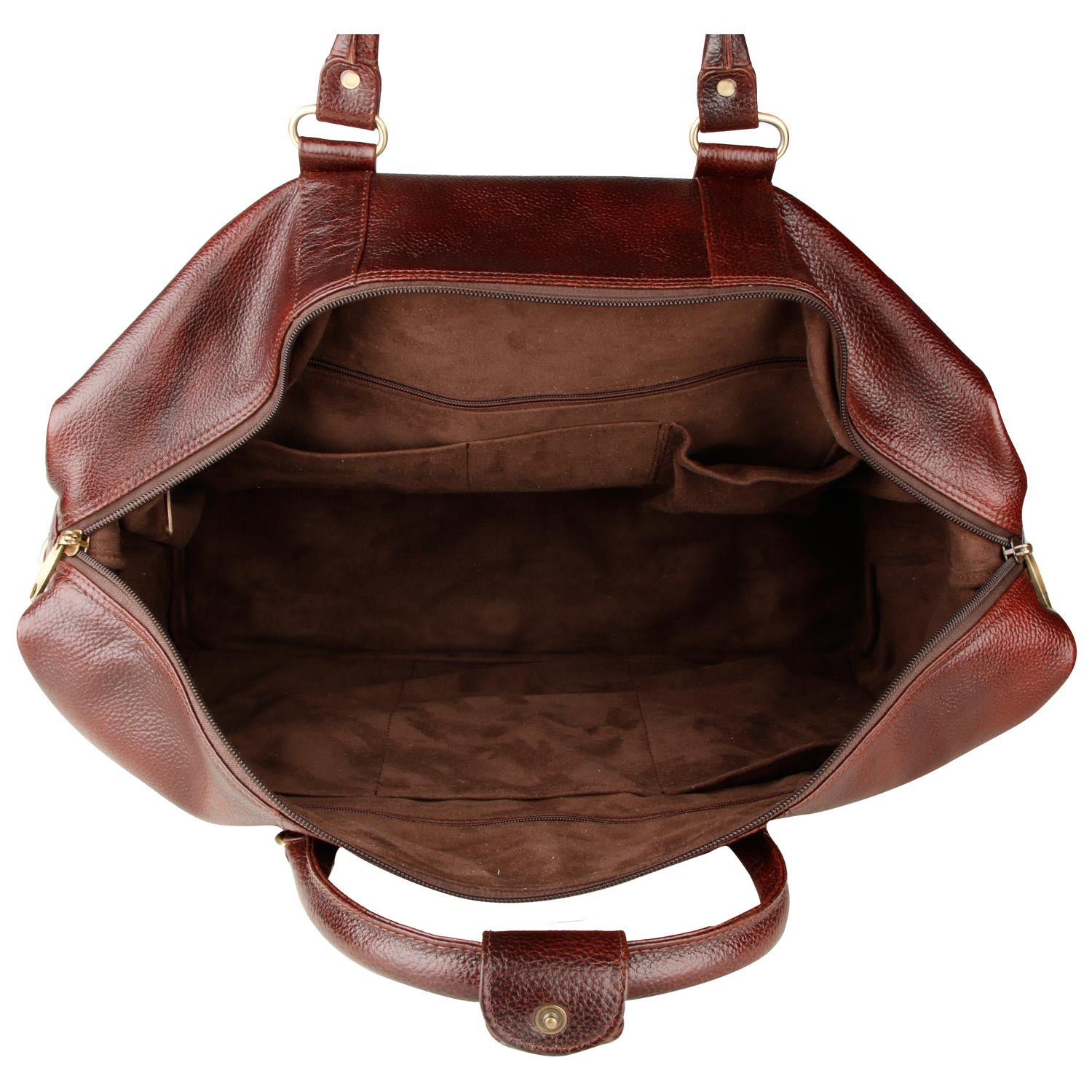 Open CARRY ON TOTE SAA MEDIUM SIZE image. Two inner side compartments visible.