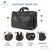 anatomy of black PILOT BAG. With help of images the utility of bag is depicted.  It showcase features of EFB storage, Hidden backpack, Infinite mesh and expandable.