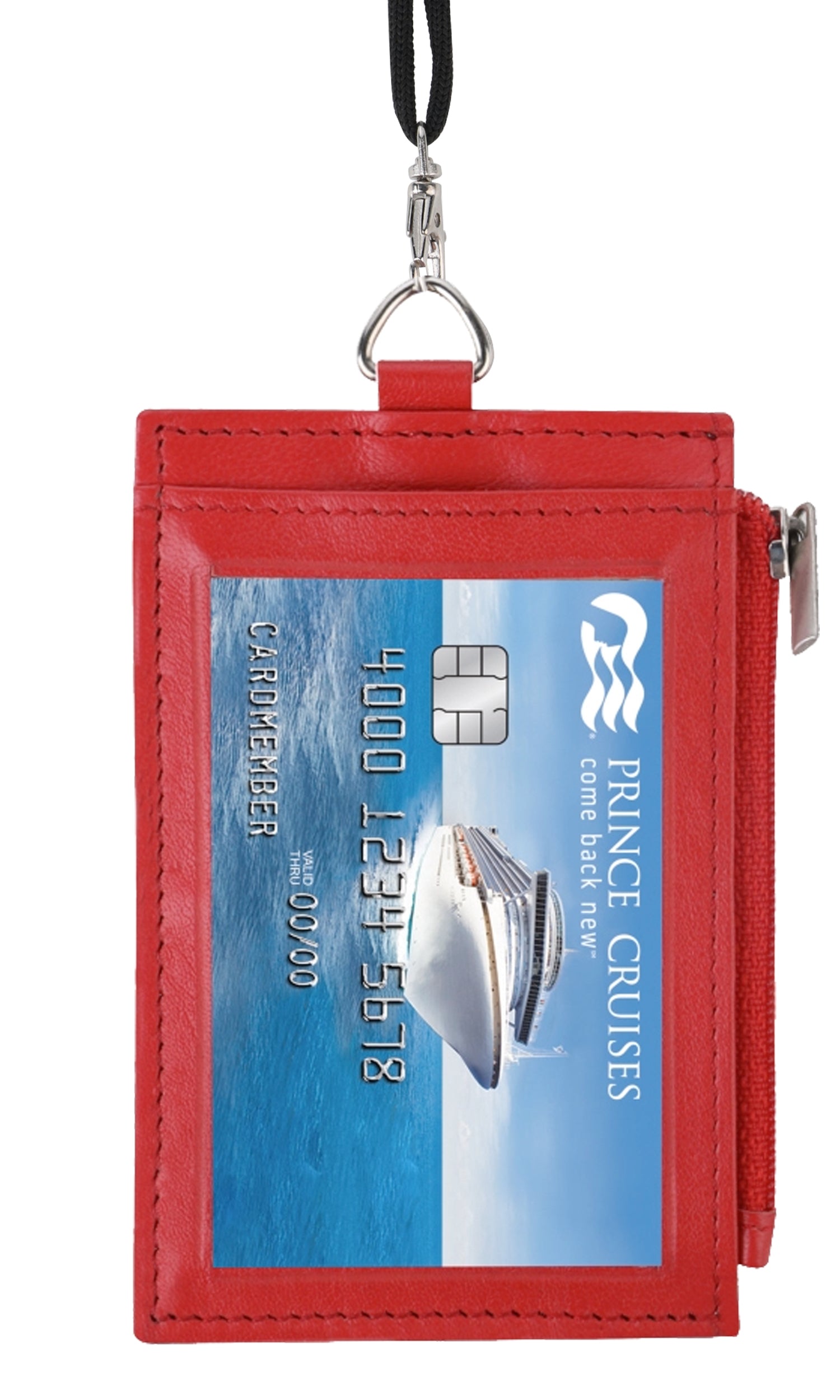 front image of red CLASSIC ID BADGE HOLDER